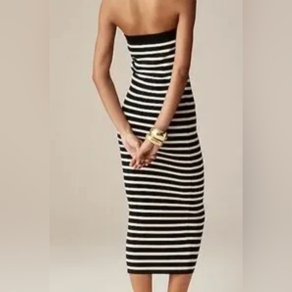 J.Crew Cyan strapless sweater-dress in stripe - Picture 4 of 10
